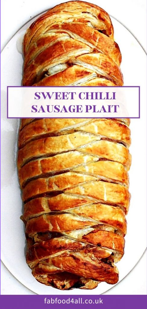 Sweet Chilli Sausage Plait Pinterest image