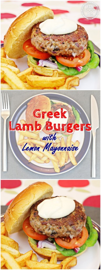 Greek Lamb Burgers with Lemon Mayonnaise, so quick, easy and delicious! #lamb #lambrecipes #mincedlamb #mincedlambrecipes #burgerrecipes #lambburgers #GreekRecipes #Greek