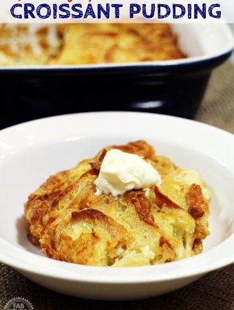 Golden Syrup & Clotted Cream Croissant Pudding - Fab Food 4 All