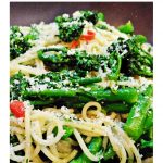 Tenderstem Broccoli, Chilli and Garlic Spaghetti Pinterest montage.