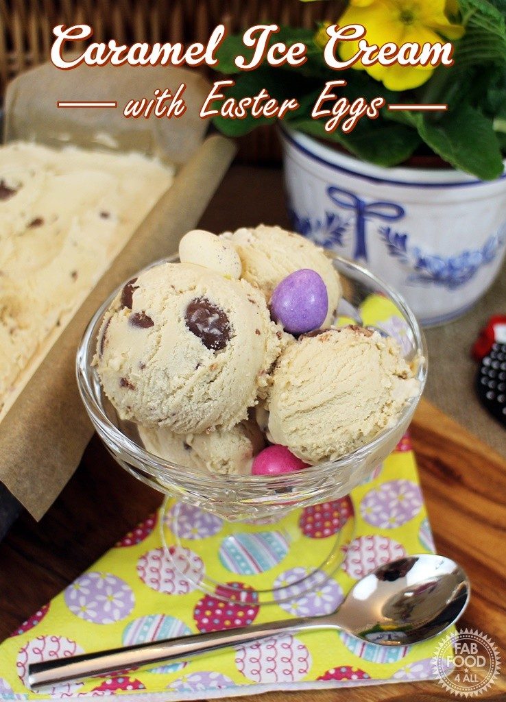 Caramel Ice Cream with Easter Eggs