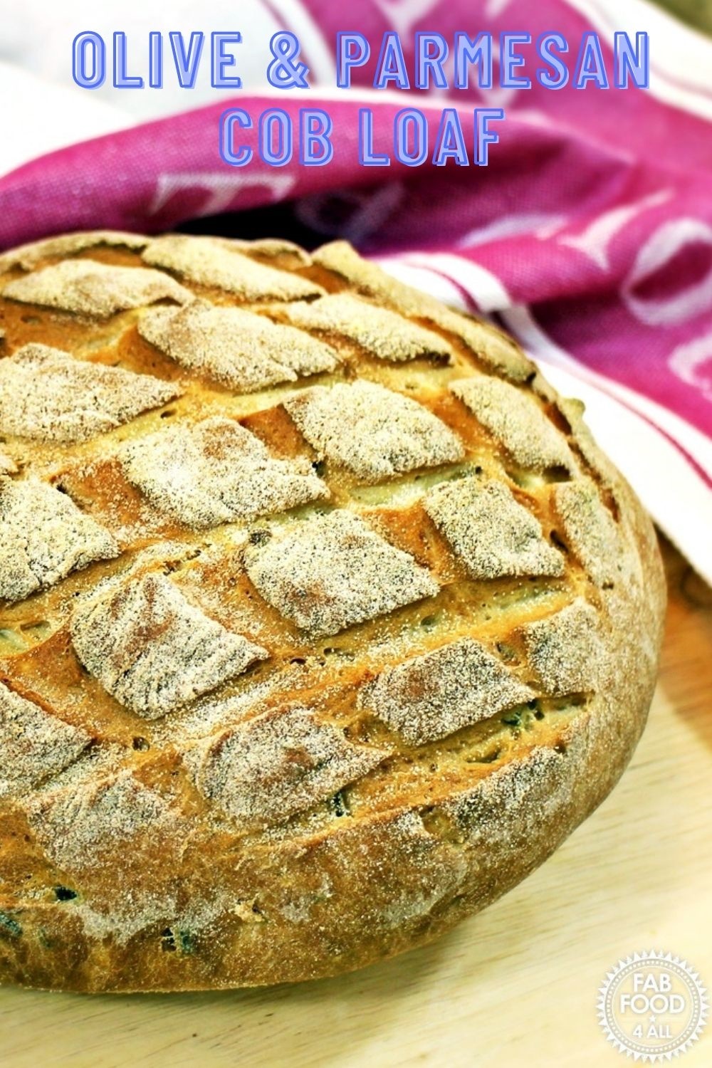 Olive & Parmesan Cob Loaf Pinterest image.