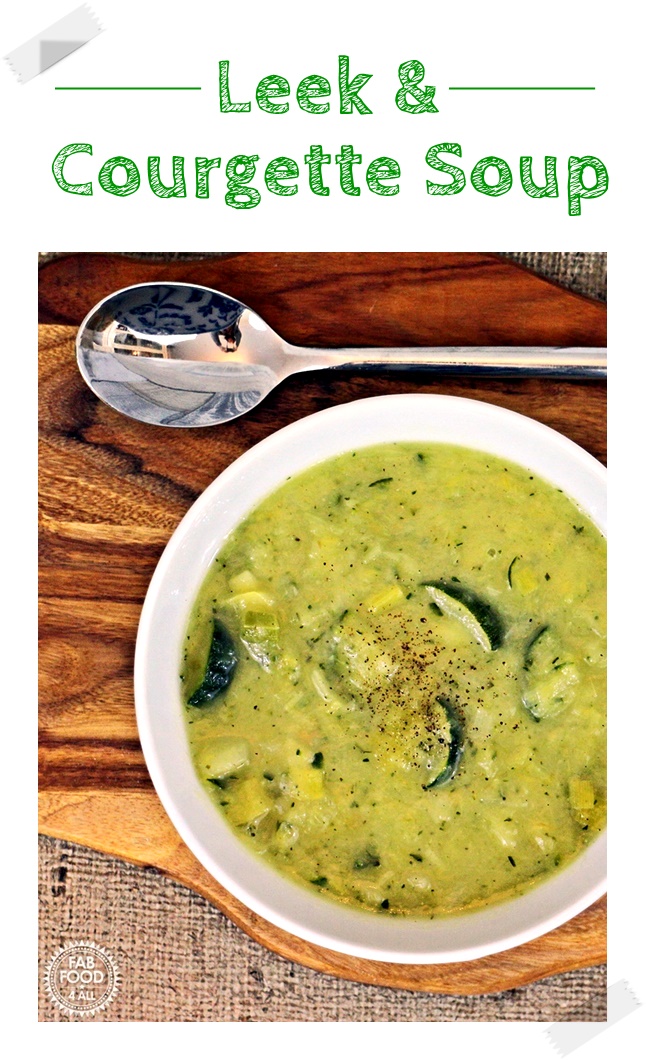 Leek and Courgette Soup (Pinterest image)