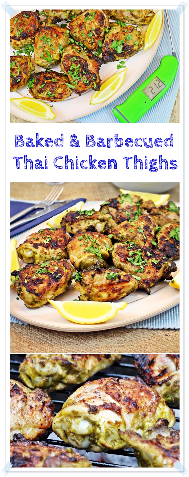 Baked and Barbecued Thai Chicken Thighs - Fab Food 4 All