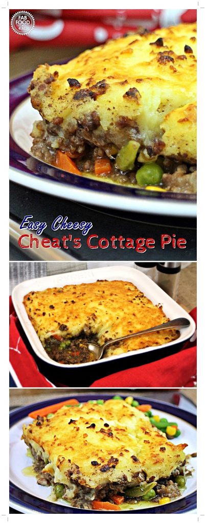 Easy Cheesy Cheat's Cottage Pie Recipe Pinterest Image.