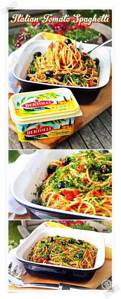 Italian Tomato Spaghetti Pinterest image.