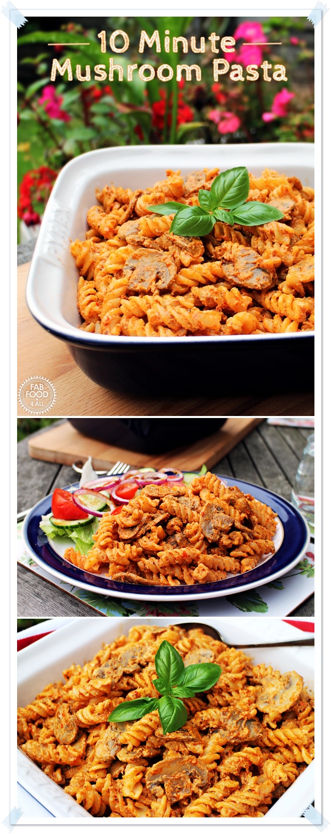 10 Minute Mushroom Pasta - Fab Food 4 All