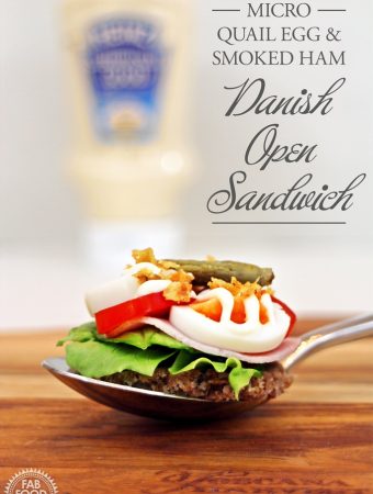 Micro Quail Egg & Smoked Ham Danish Open Sandwich