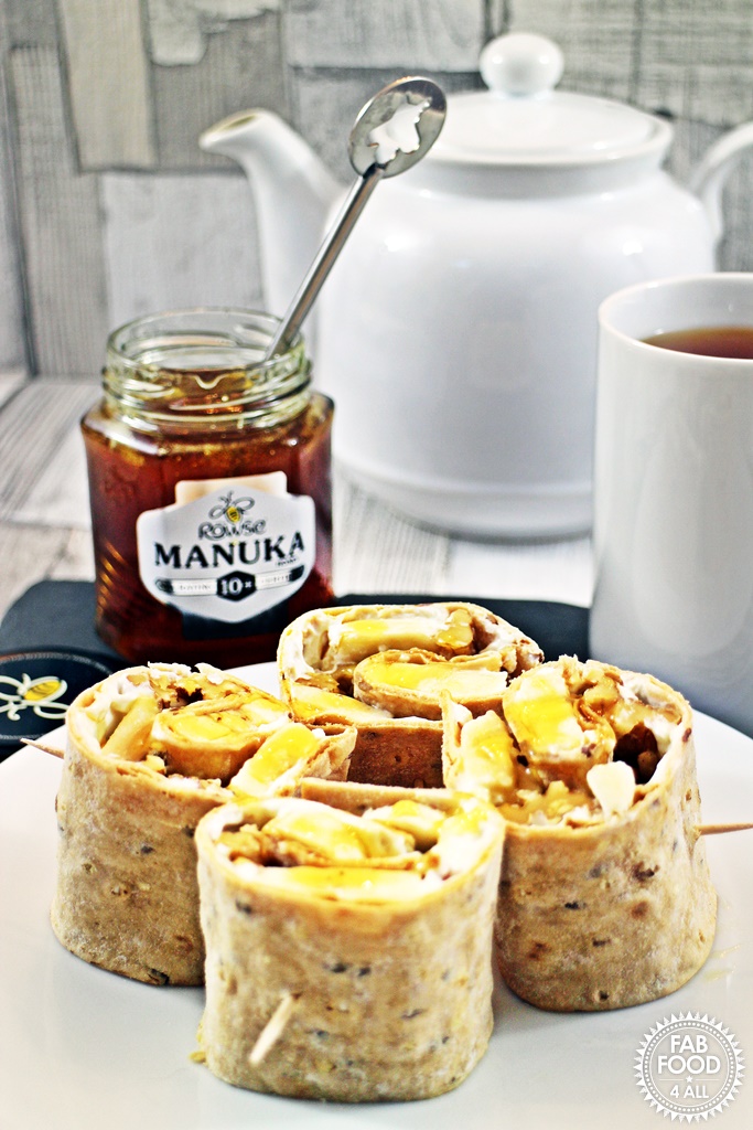 Breakfast Pinwheel Wraps with Manuka Honey