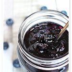 Simple Blueberry Jam in a jar - Pinterest image.