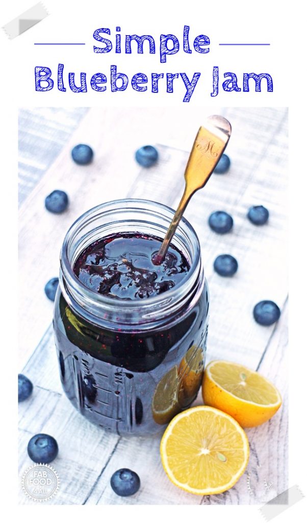 Simple Blueberry Jam - no pectin, ,just 3 ingredients!