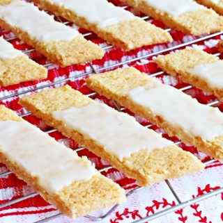 Danish Fedtebrød – Coconut Cookie Slices with Rum Glaze - Fab Food 4 All