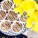 Blueberry, Banana & White Chocolate Chip Muffins with daffodils - Pinterest image.