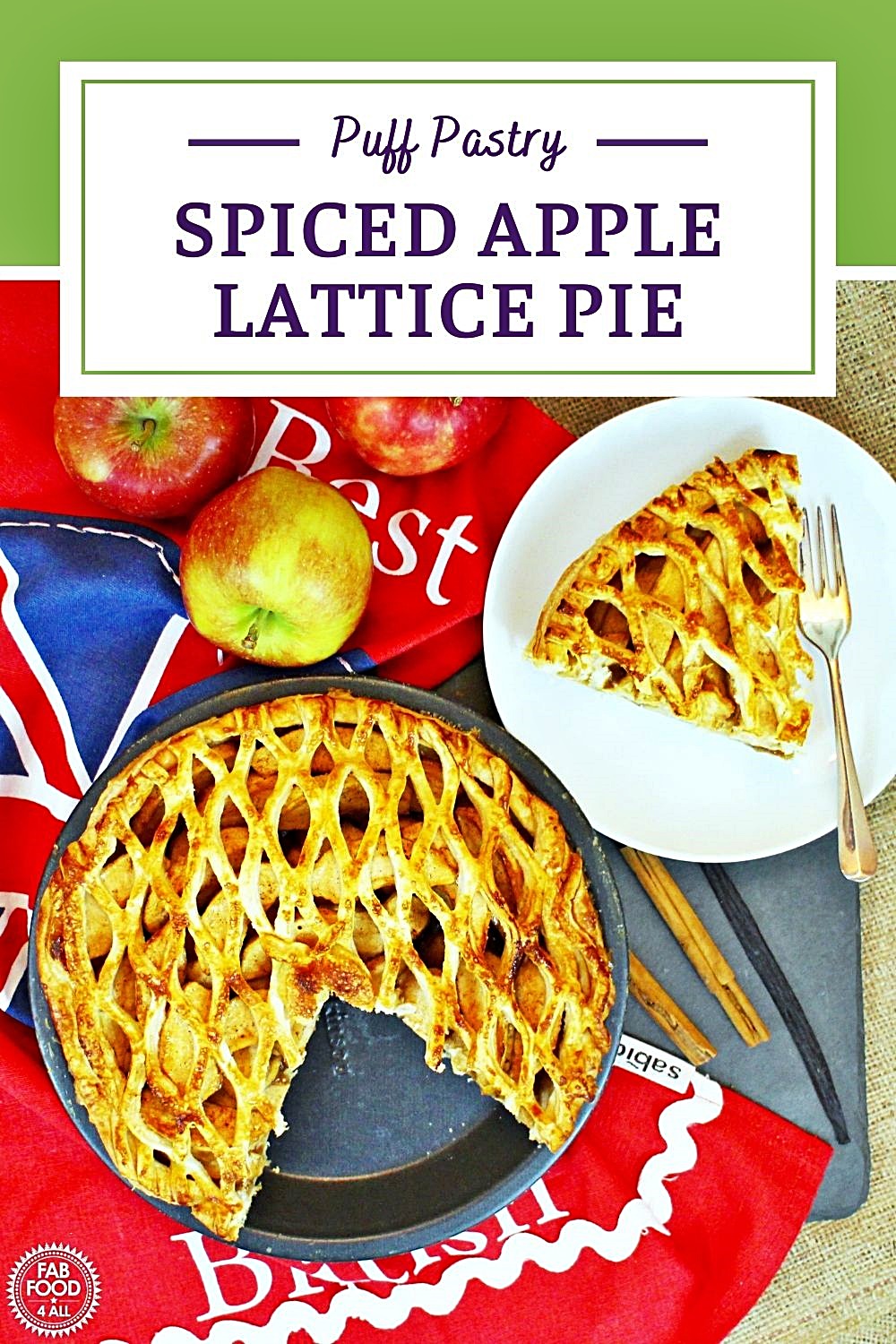 Spiced Apple Lattice Pie Pinterest image