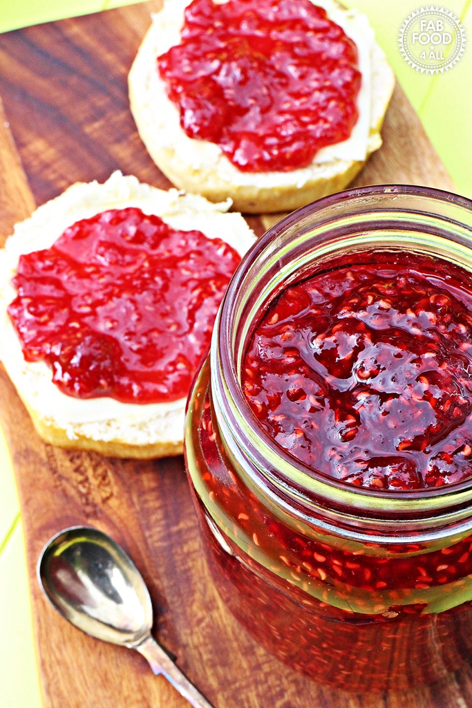 Raspberry jam recipe from Fab Food 4 All