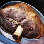 2 Ingredient Slow Cooker Leg of Roast Lamb - in slow cooker