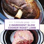 2 Ingredient Slow Cooker Roast Lamb Pinterest image