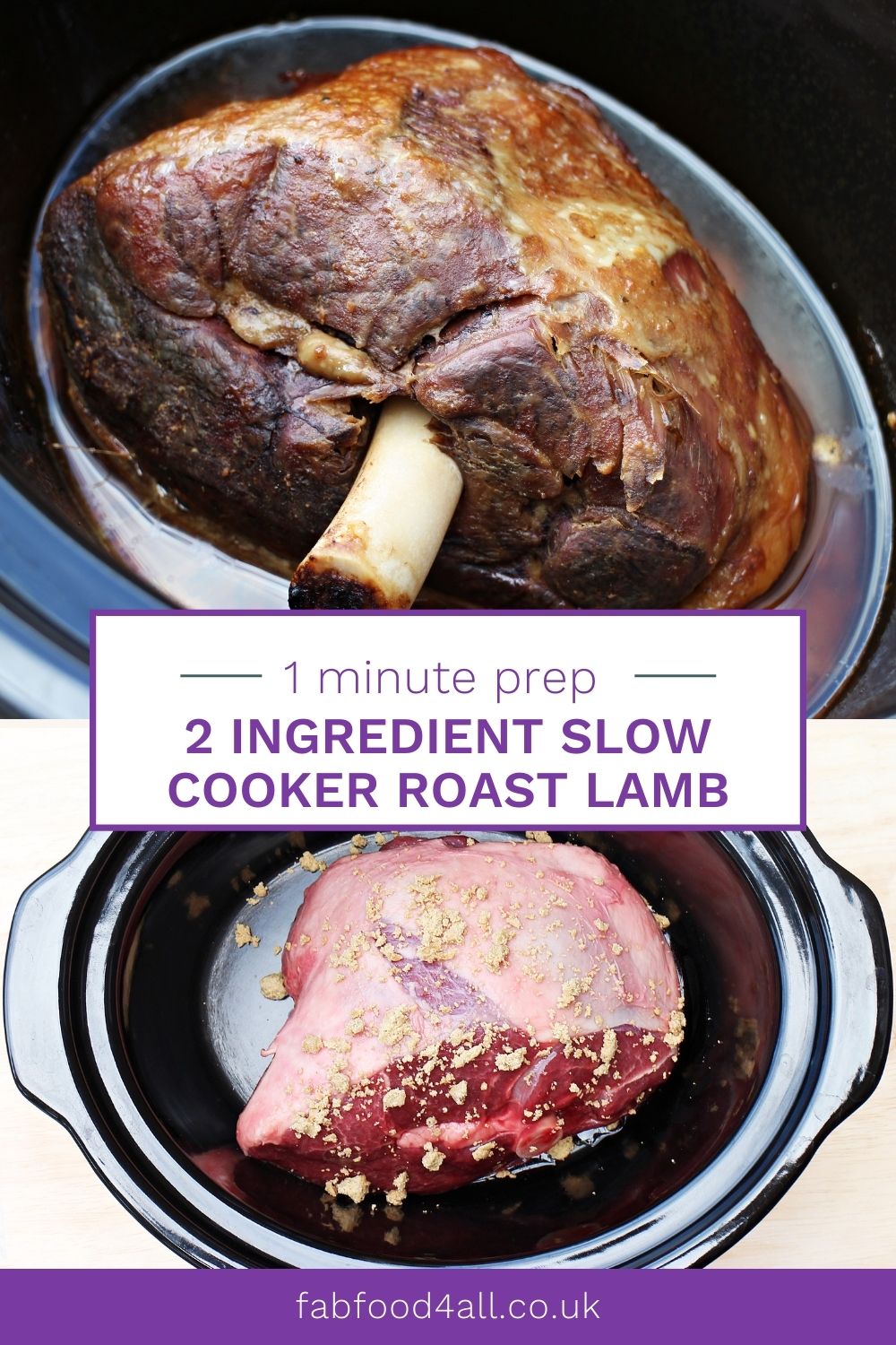 Easy 2 Ingredient Slow Cooker Roast Lamb Fab Food 4 All