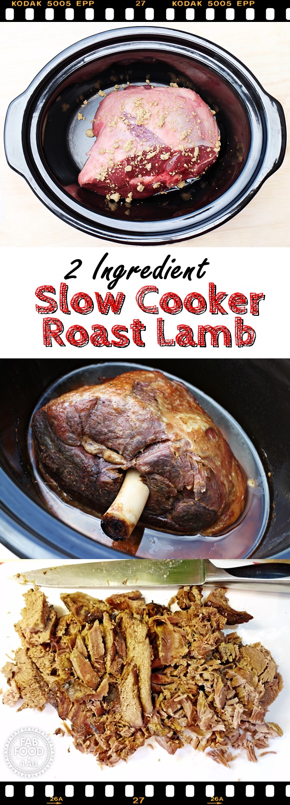 So easy, 2 Ingredient Slow Cooker Roast Lamb - super quick to prepare and super tasty & tender! @FabFood4All