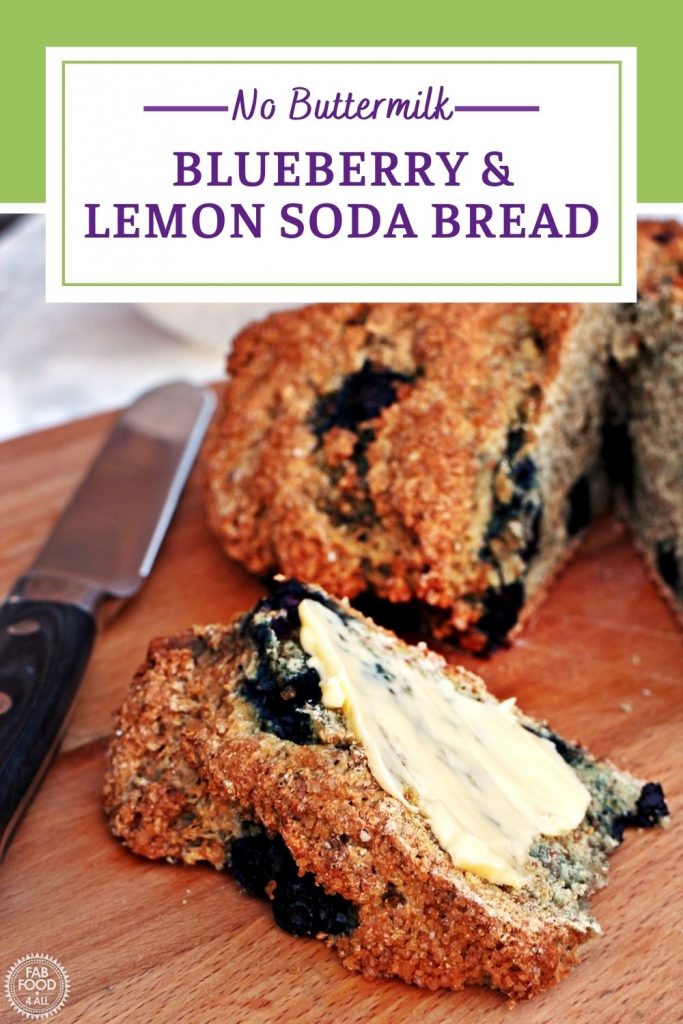 Blueberry & Lemon Soda Bread Pinterest image.