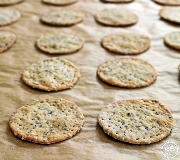 Chia & Sesame Seed Crackers so easy & delicious! Fab Food 4 All