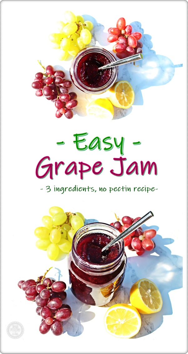 Easy Grape Jam 3 ingredients & no Pectin! Fab Food 4 All