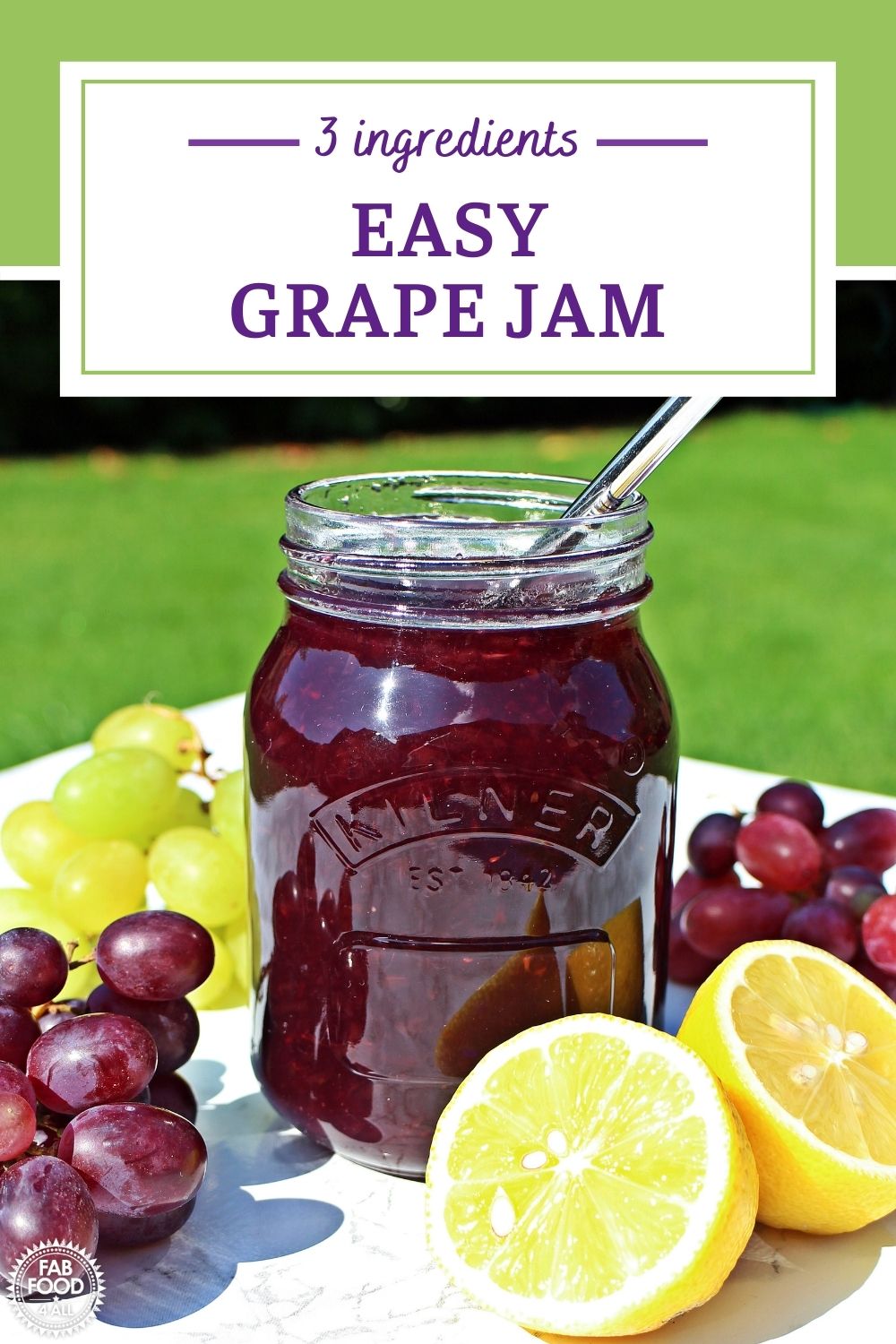 Easy Grape Jam 3 ingredients & no Pectin! Fab Food 4 All