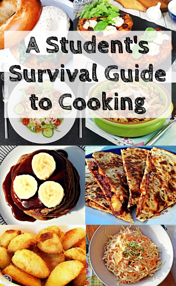Student's Survival Guide to Cooking - tips and recipes for freshers! Fab Food 4 All #student #uni #cooking