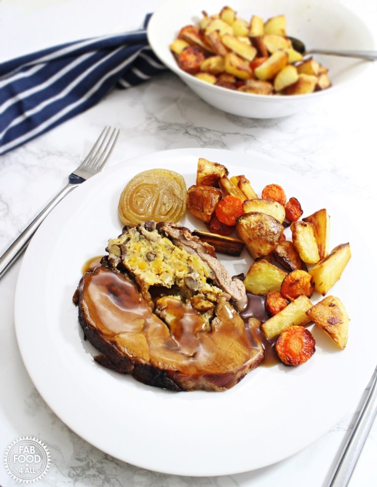 Slow Cooker Shoulder of Welsh Lamb with Apricot & Chestnut Stuffing
