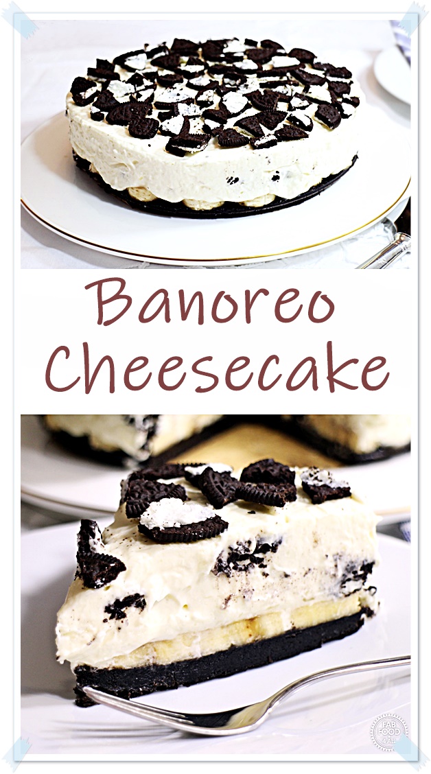 Banoreo Cheesecake, nobake, vegetarian Fab Food 4 All