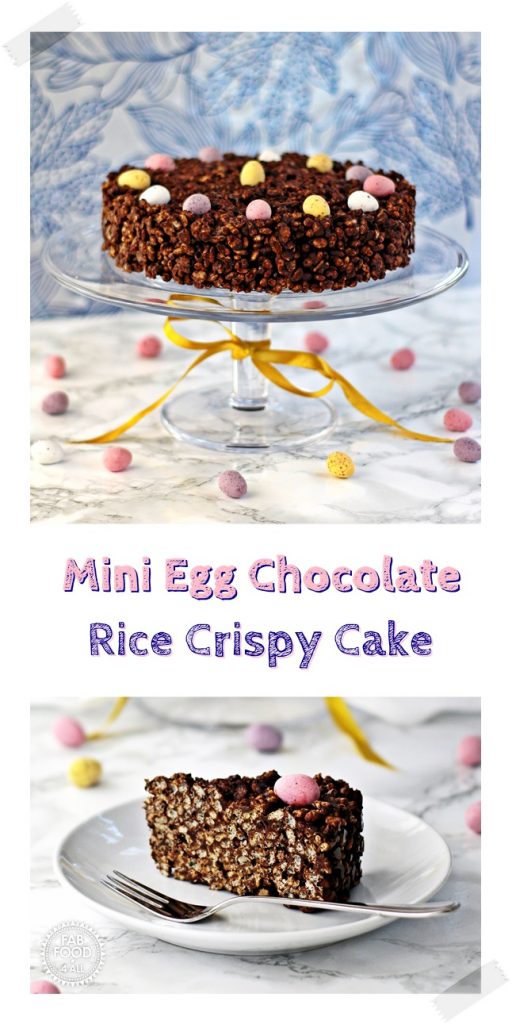 Mini Egg Chocolate Rice Crispy Cake Pinterest Image