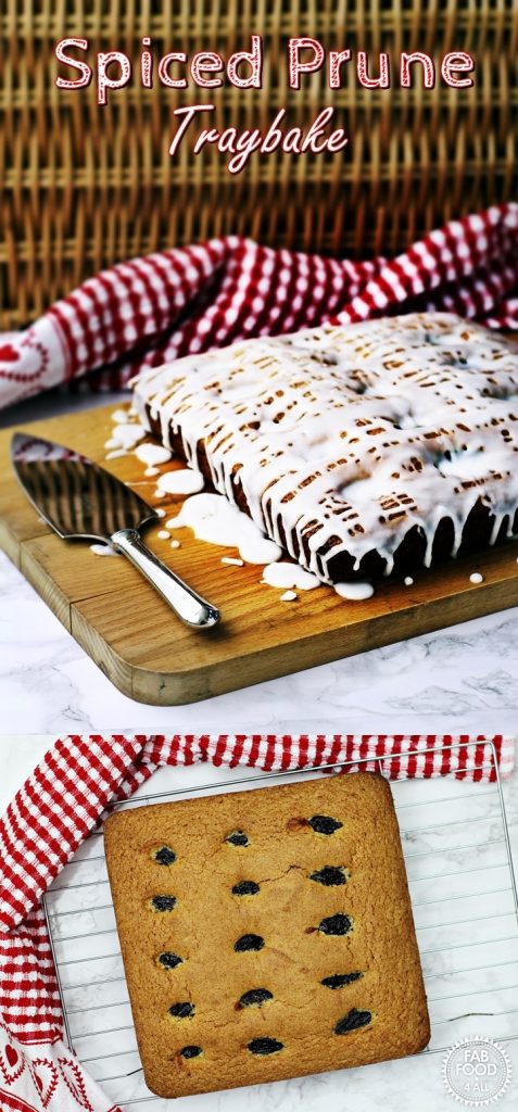 Spiced Prune Traybake, made with tinned prunes! Fab Food 4 All #prunes #cake #traybake