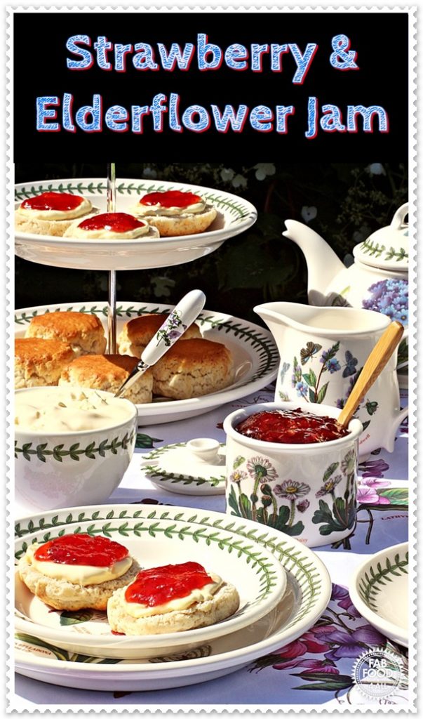 Strawberry & Elderflower Jam - Fab Food 4 All #jam #strawberry #elderflower #canning