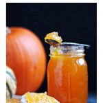 Pumpkin & Ginger Jam with crumpet & Pumpkin - Pinterest image.