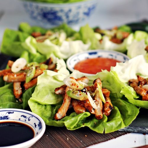 Korean Bbq Style Spicy Pork Lettuce Wraps Fab Food 4 All