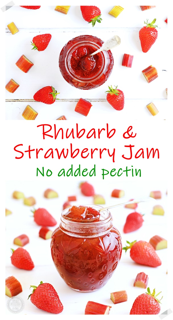 Rhubarb & Strawberry Jam no added pectin! Fab Food 4 All