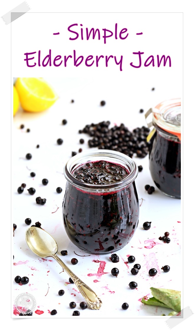 Simple Elderberry Jam with video tutorial! Fab Food 4 All
