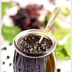 Simple Elderberry Jam in jar pinterest image.