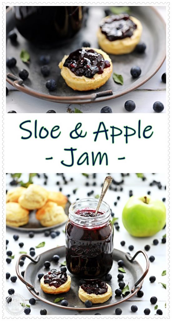 Sloe & Apple Jam montage Pinterest image.