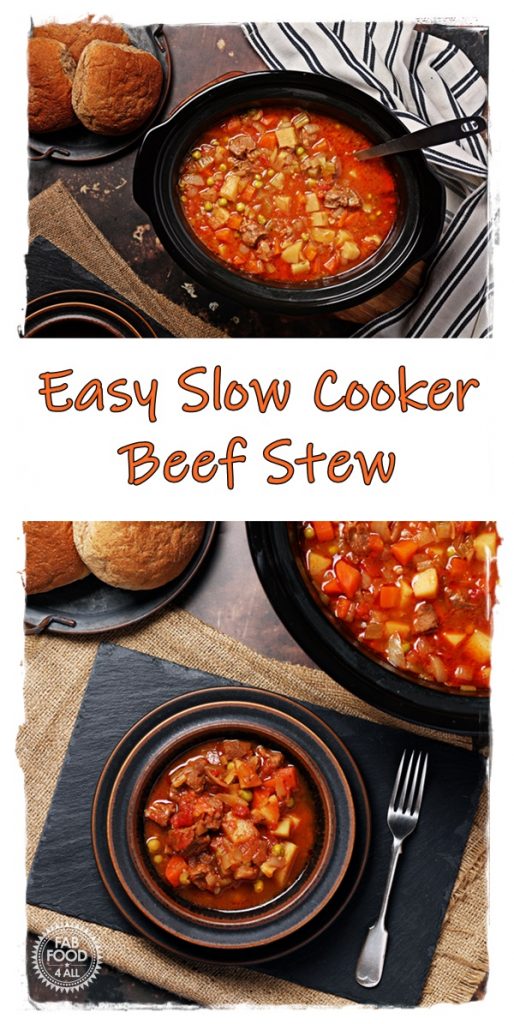 Slow Cooker Beef Stew Pinterest image.