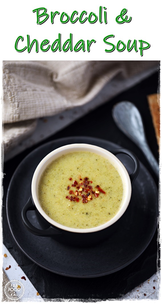 Broccoli & Cheddar Soup Pinterest image.