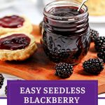 Easy Seedless Blackberry Jam Pinterest image.
