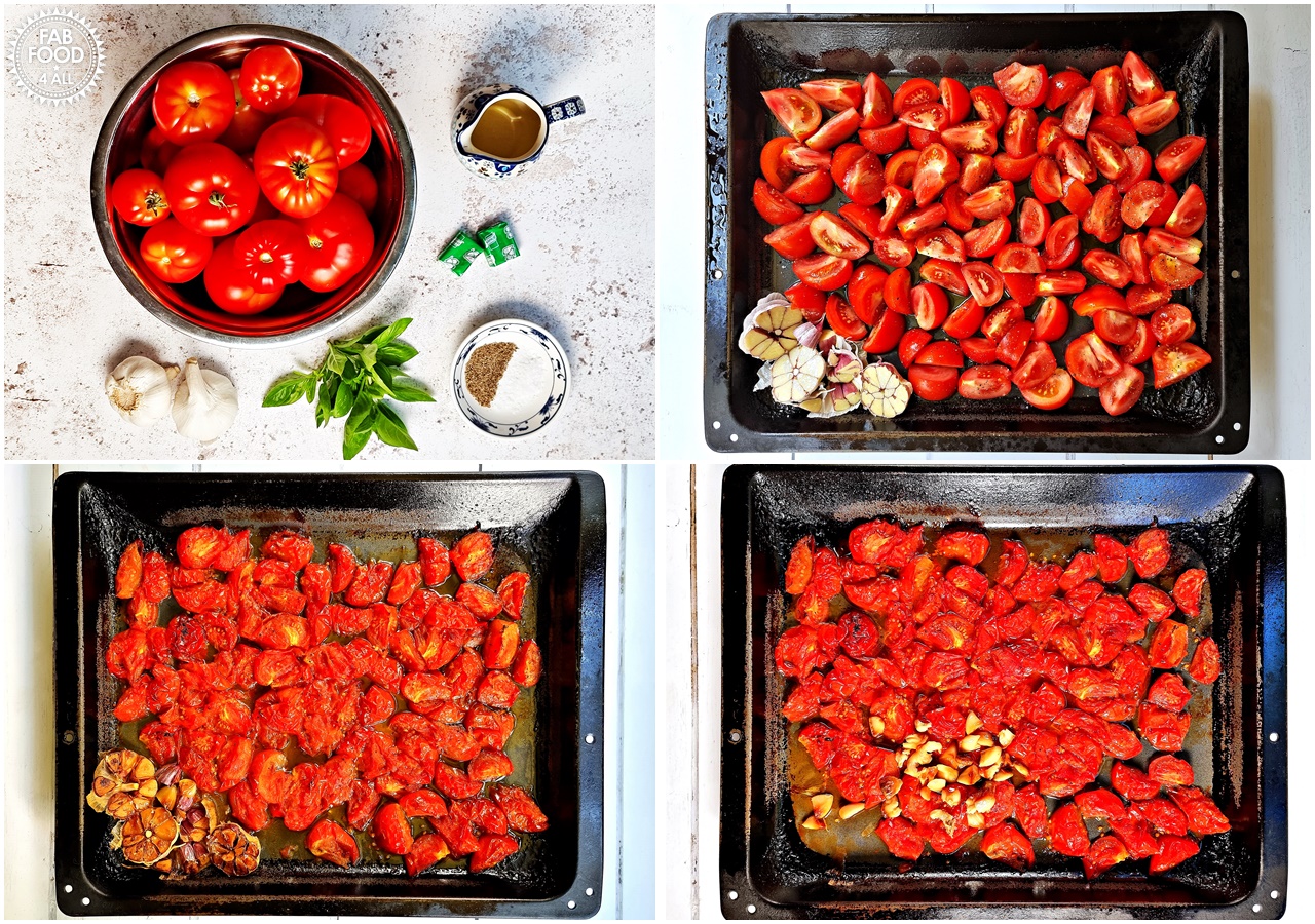 Roasted Tomato & Garlic Soup Steps 5 - 8 of recipe.