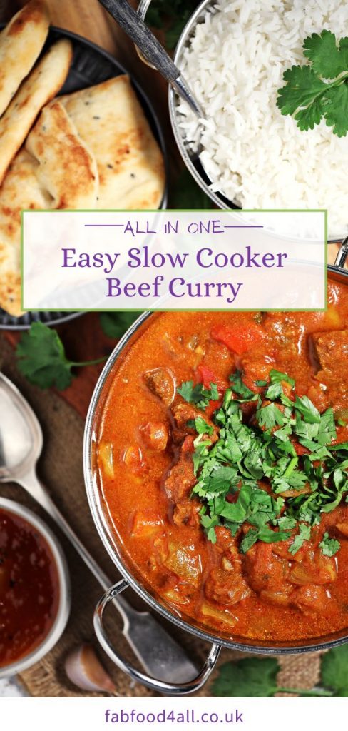 Easy Slow Cooker Beef Curry Pinterest image