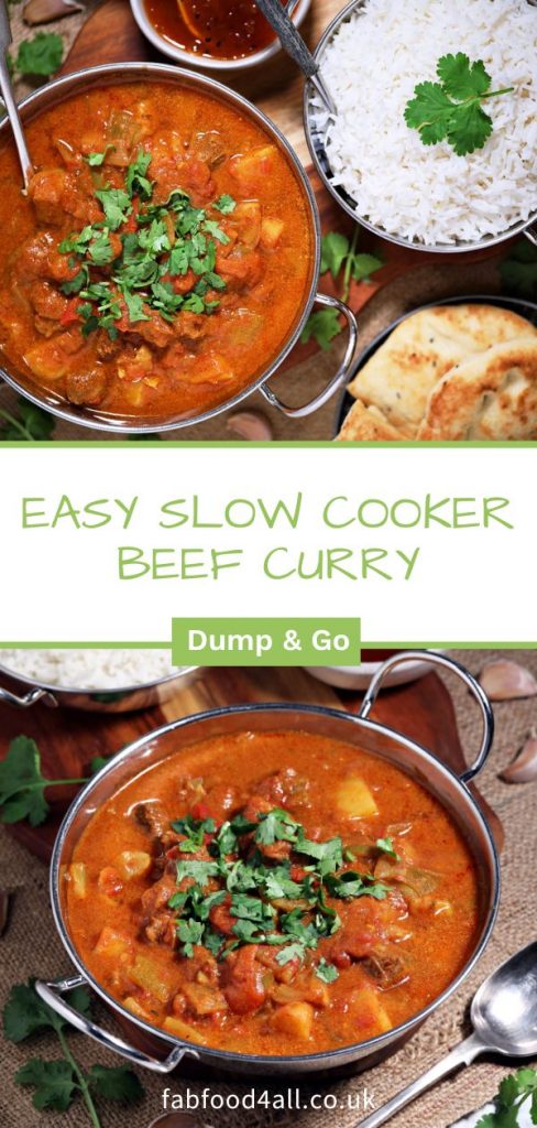 Easy Slow Cooker Beef Curry Pinterest image