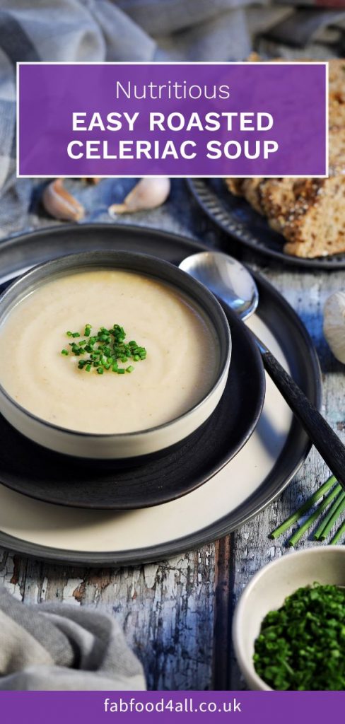 Easy Roasted Celeriac Soup Pinterest image