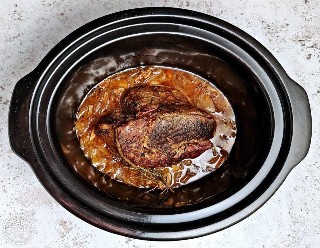 Slow Cooker Beef Brisket with Onion Gravy Fab Food 4 All