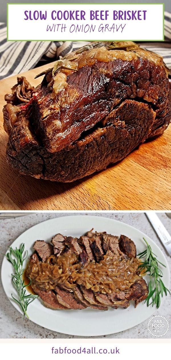 Slow Cooker Beef Brisket with Onion Gravy Fab Food 4 All