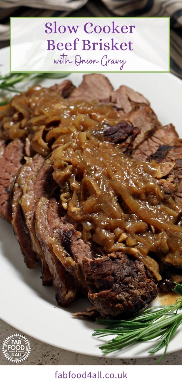 Slow Cooker Beef Brisket with Onion Gravy Fab Food 4 All
