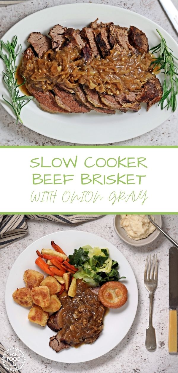 Slow Cooker Beef Brisket with Onion Gravy Fab Food 4 All